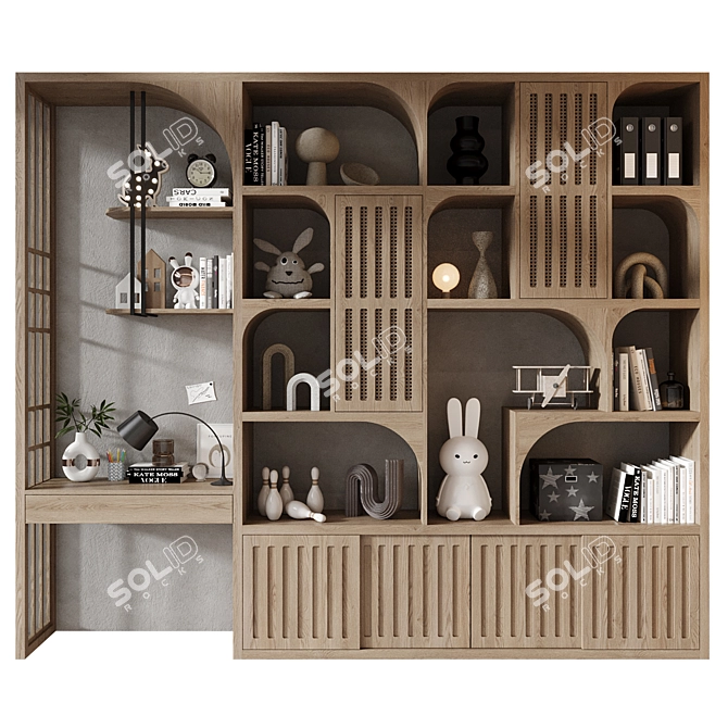 Custom Wardrobe Composition with Decor 3D model image 1