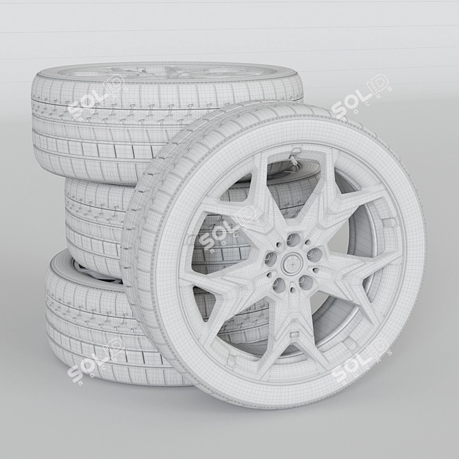 BMW IX2 Wheel 3D Model 3D model image 4