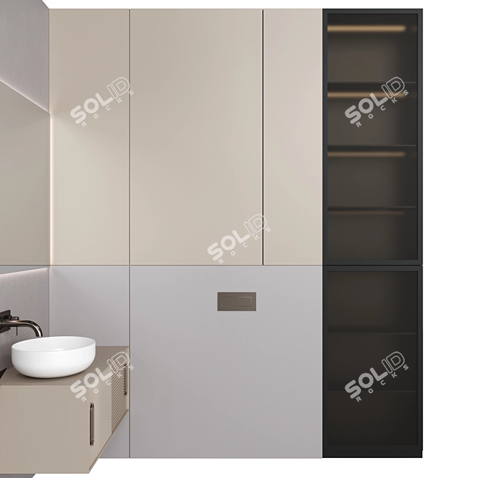 Modern Bathroom Vanity Set 3D model image 2