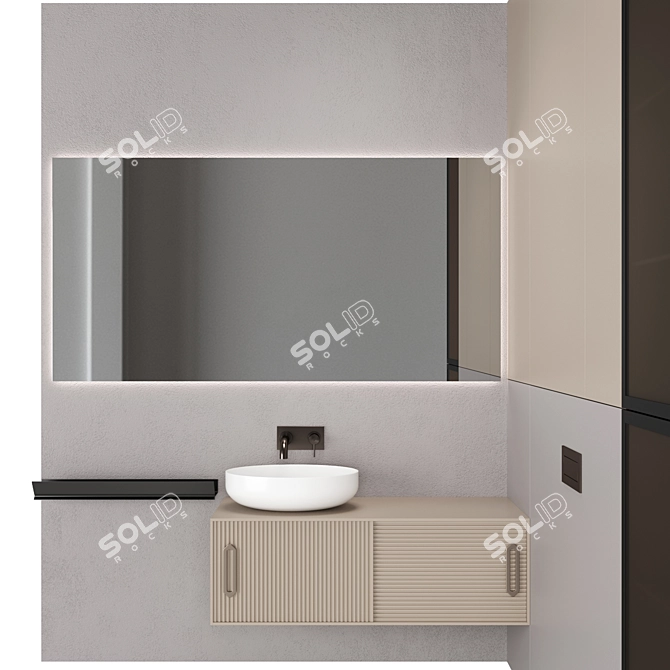 Modern Bathroom Vanity Set 3D model image 3