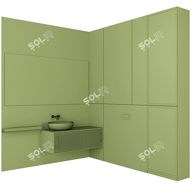 Modern Bathroom Vanity Set 3D model image 4