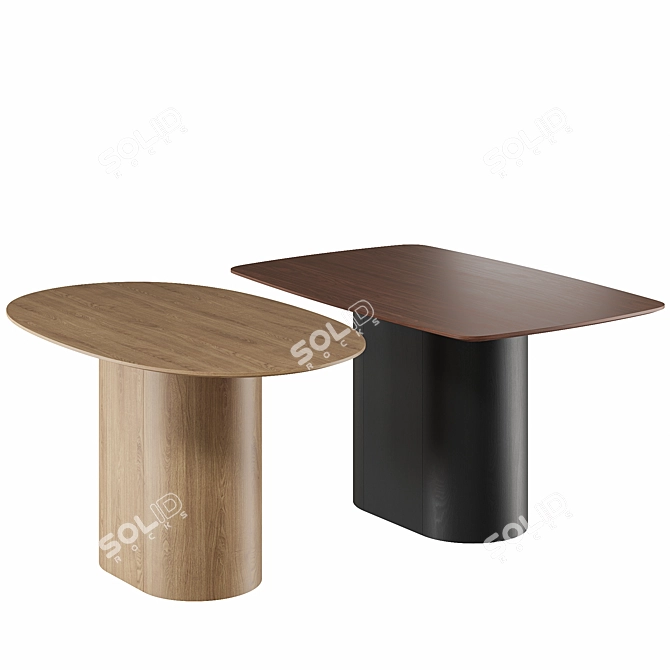 Type Oval and Rectangular Dining Tables 3D model image 4