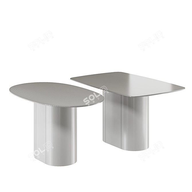 Type Oval and Rectangular Dining Tables 3D model image 5