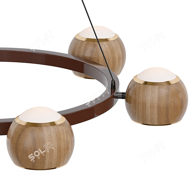 Elegant Ring Chandeliers & Fixtures 3D model image 2