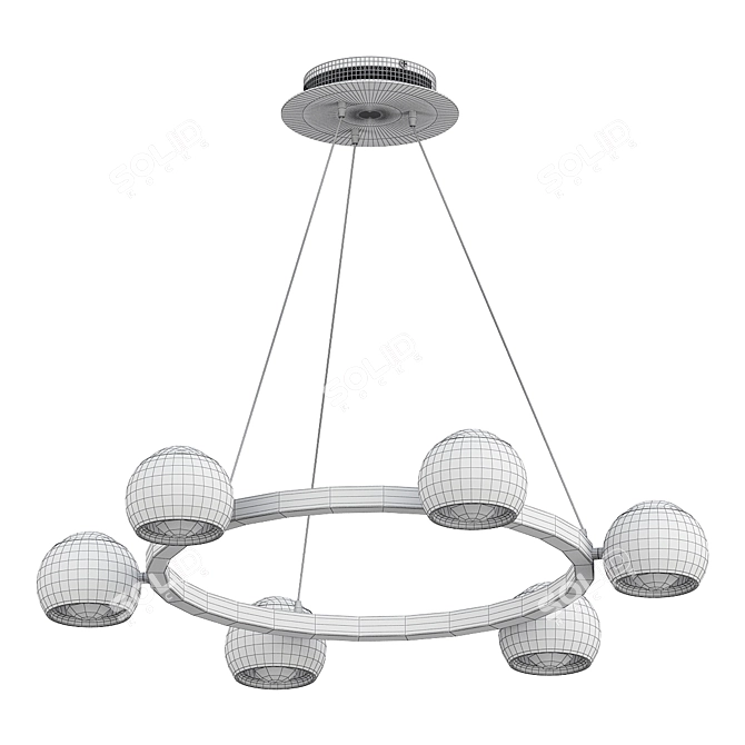 Elegant Ring Chandeliers & Fixtures 3D model image 3