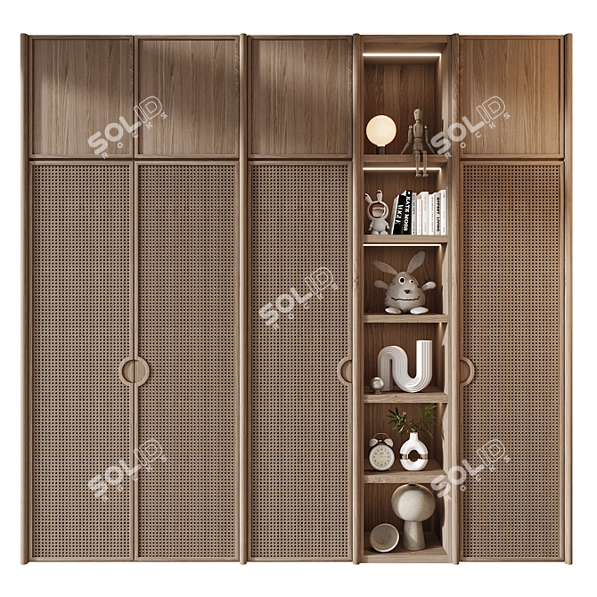 Custom-Made Wardrobe & Decor Compos. 3D model image 1