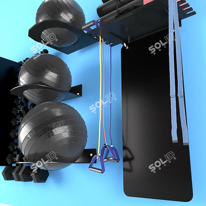 Room Fitness Club Gym Equipment 3D model image 7