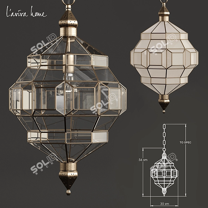 Elegant Alhambra Black Lantern 3D model image 1