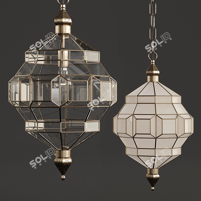 Elegant Alhambra Black Lantern 3D model image 3