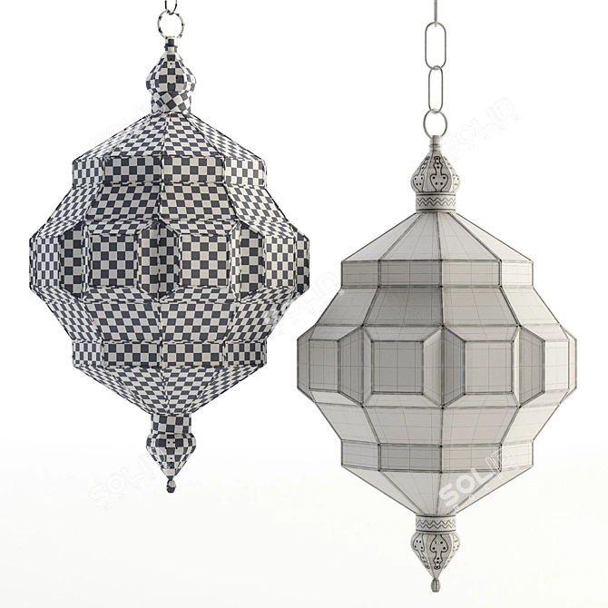 Elegant Alhambra Black Lantern 3D model image 8