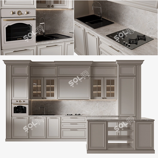 Elegant Franke Kitchen Set 3D model image 1