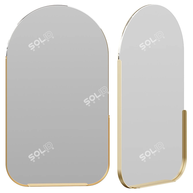 Golden Arch Mirror with Shelf 3D model image 1