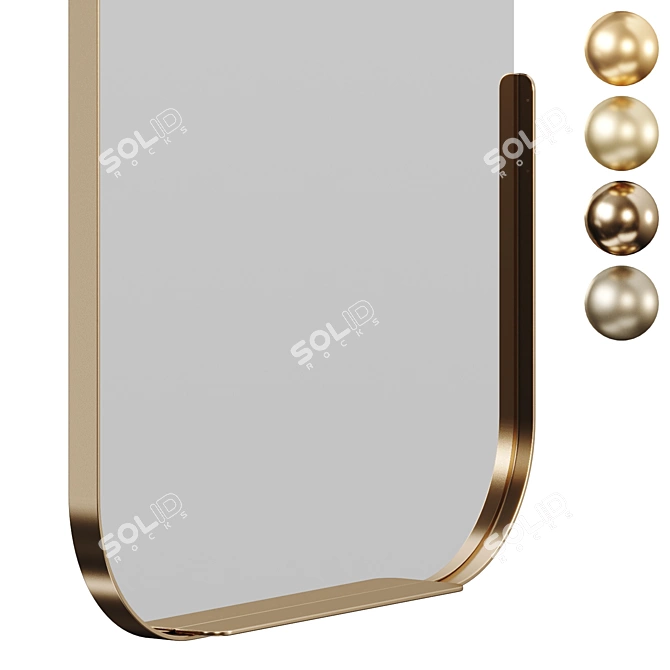 Golden Arch Mirror with Shelf 3D model image 2