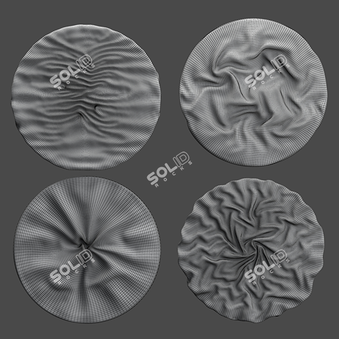 Fabric Fold Relief Sculpture Set 3D model image 7