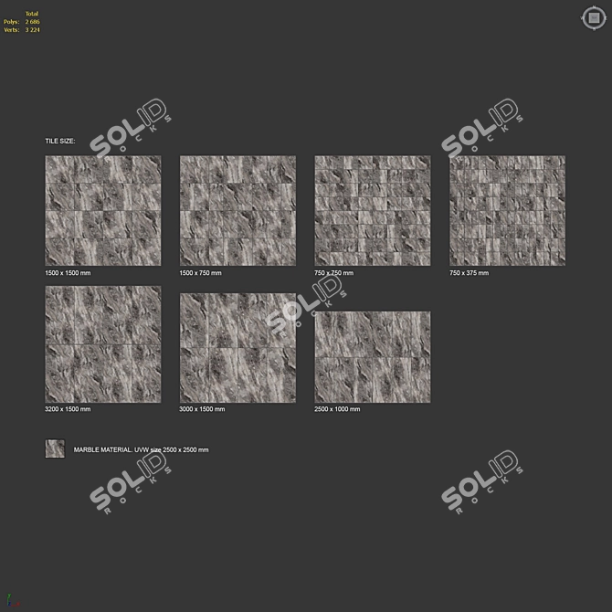 Marble 3D Texture Model Kit 3D model image 6