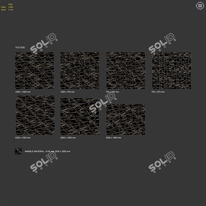 Luxury Marble 3D Model Kit 3D model image 6