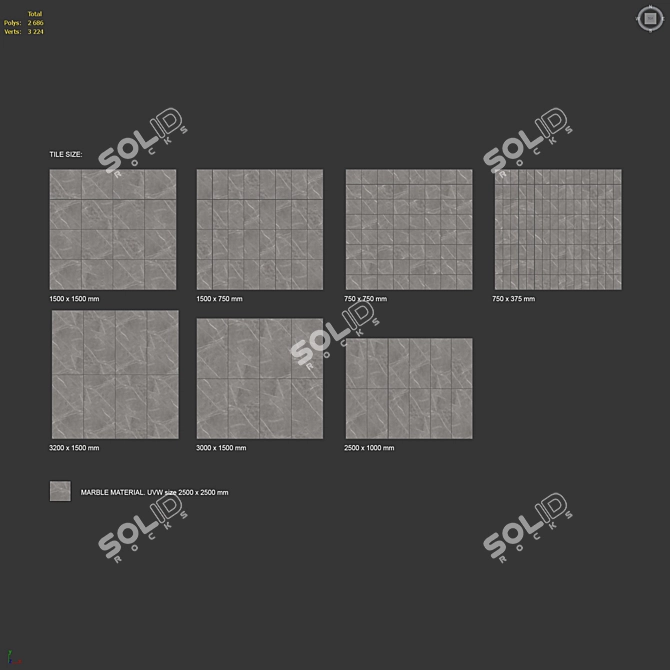 Luxury Marble 3D Tile Model 3D model image 6