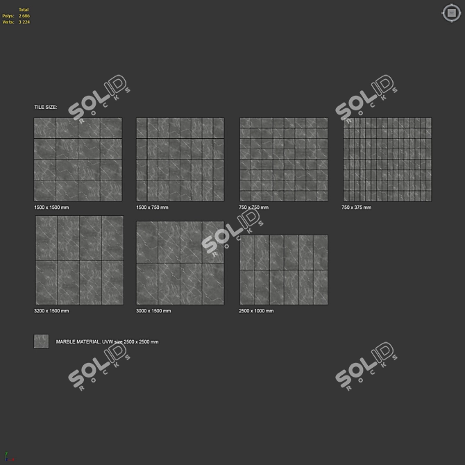 Elegant Marble 3D Texture Set 3D model image 6