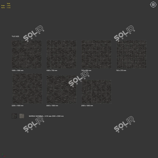 Marble Tiles 3D Model Kit 3D model image 6