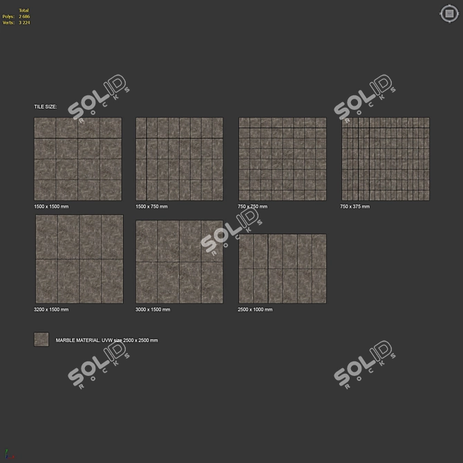 Luxury Marble Tiles Collection 3D model image 6