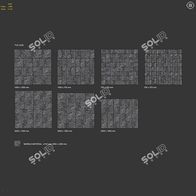 Luxury Marble 3D Model Kit 3D model image 6