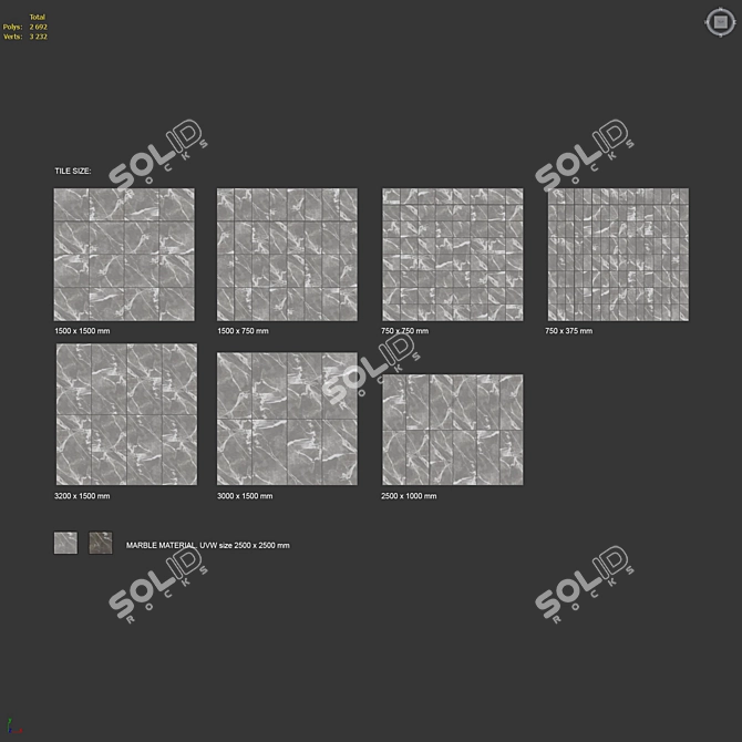 High-Quality Marble 3D Model 3D model image 6