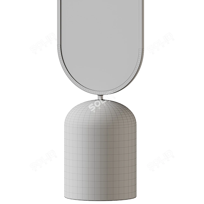 Elegant Oval Metal Floor Mirror 3D model image 4