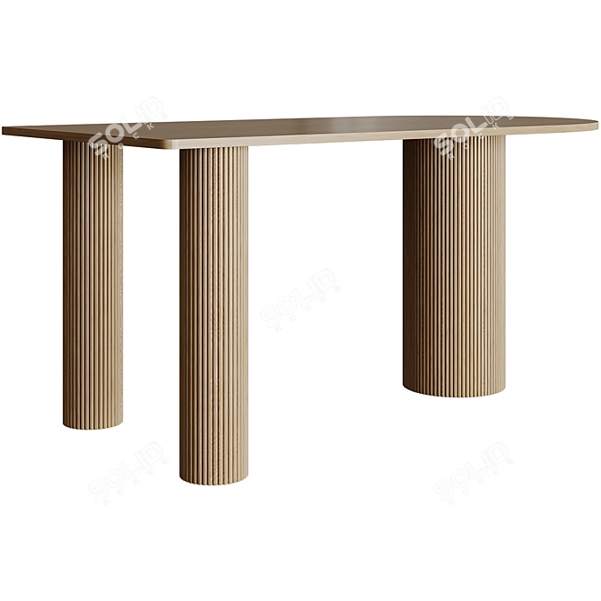 Title: Createwhite Pine Dining Table 3D model image 2