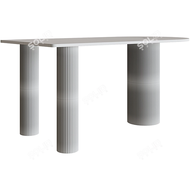 Title: Createwhite Pine Dining Table 3D model image 3