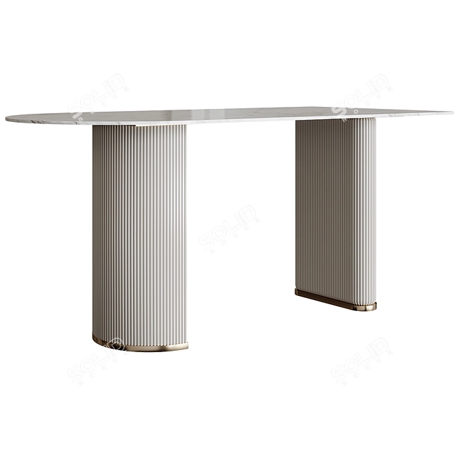 Contemporary Createwhite Dining Table 3D model image 1