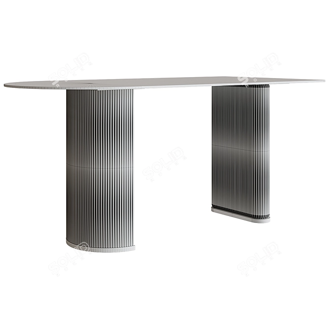 Contemporary Createwhite Dining Table 3D model image 2