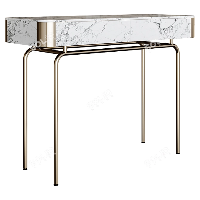 Glam Slate Metal Table Vanity 3D model image 1