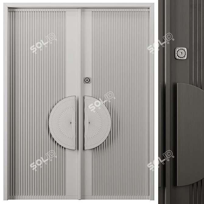 Modern Entrance Door Set 2016 3D model image 3