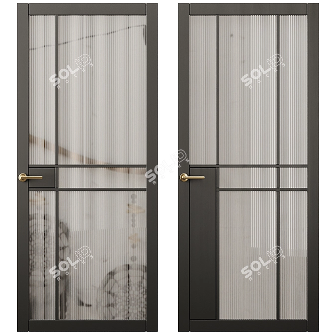 Modern Entrance Door Set 8 3D model image 1