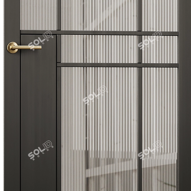 Modern Entrance Door Set 8 3D model image 2