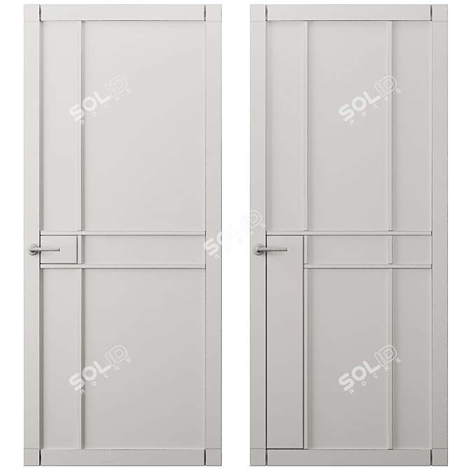 Modern Entrance Door Set 8 3D model image 3