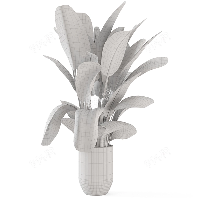 Handmade Stone Pot Indoor Plants 3D model image 4