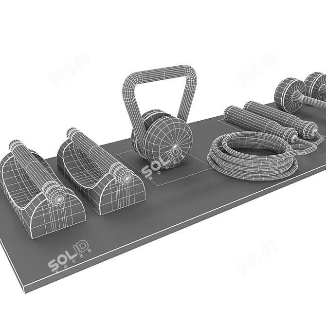 Pent Home Gym Equipment 3D model image 4