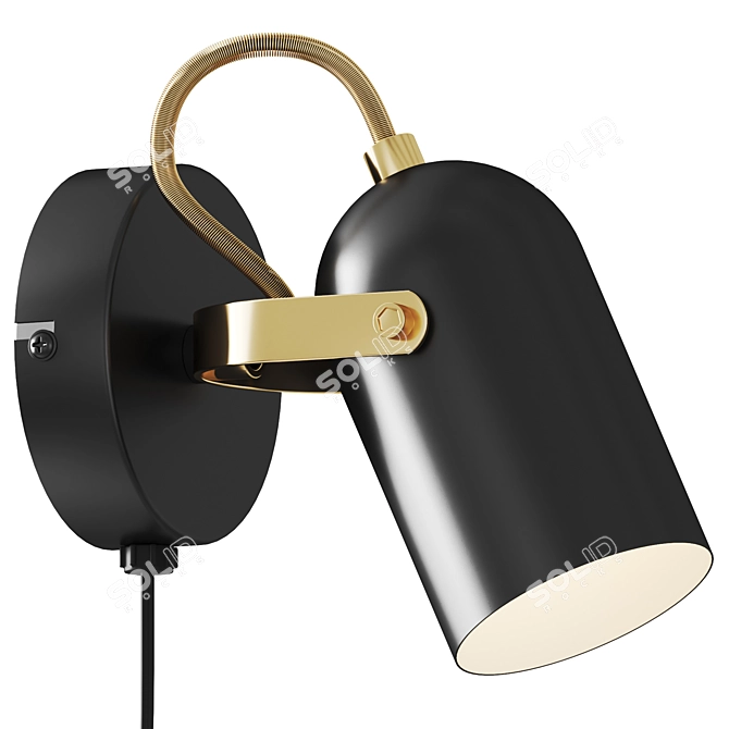 Modern Metal Wall Sconce 3D model image 1