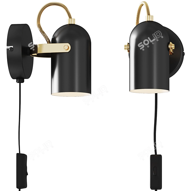 Modern Metal Wall Sconce 3D model image 2