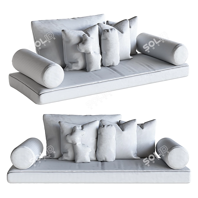 Corona 9 Decorative Pillow Set 3D model image 4