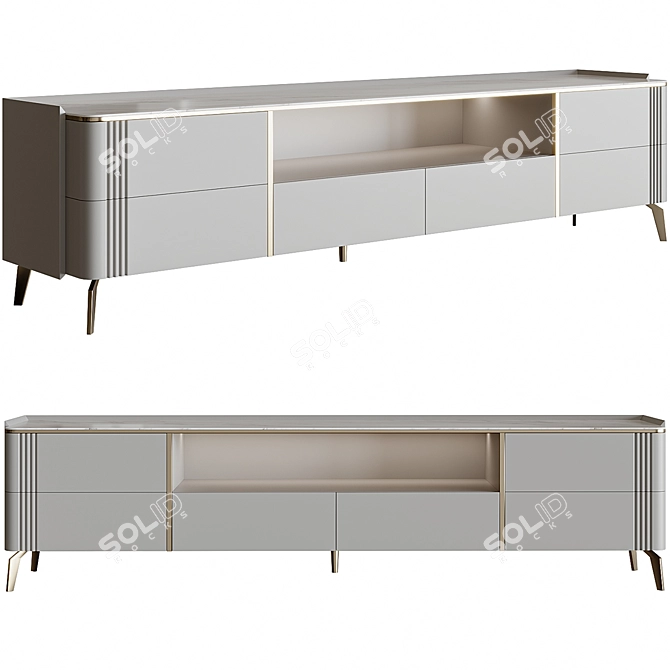 Product Description Translation: 
Brand: Createwhite

Glam White TV Console 3D model image 1