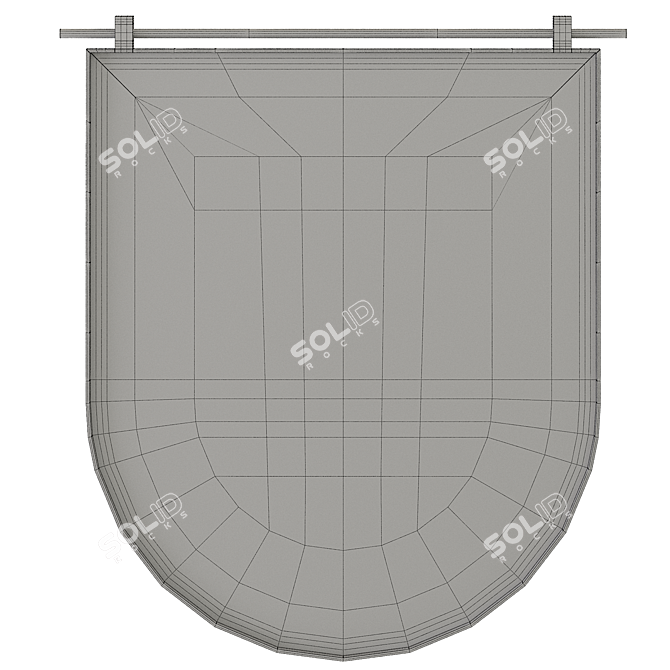 Sleek Arch Mirror in Black 3D model image 2