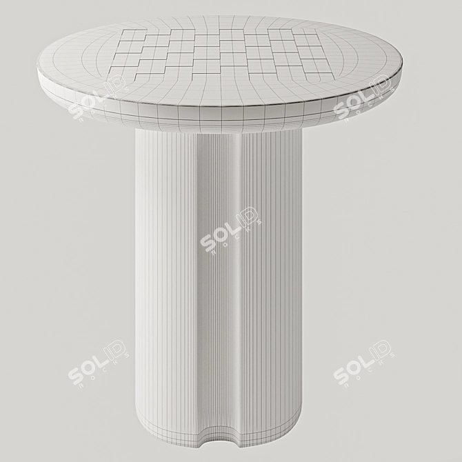 Travertine Brass Inlay Game Table 3D model image 4