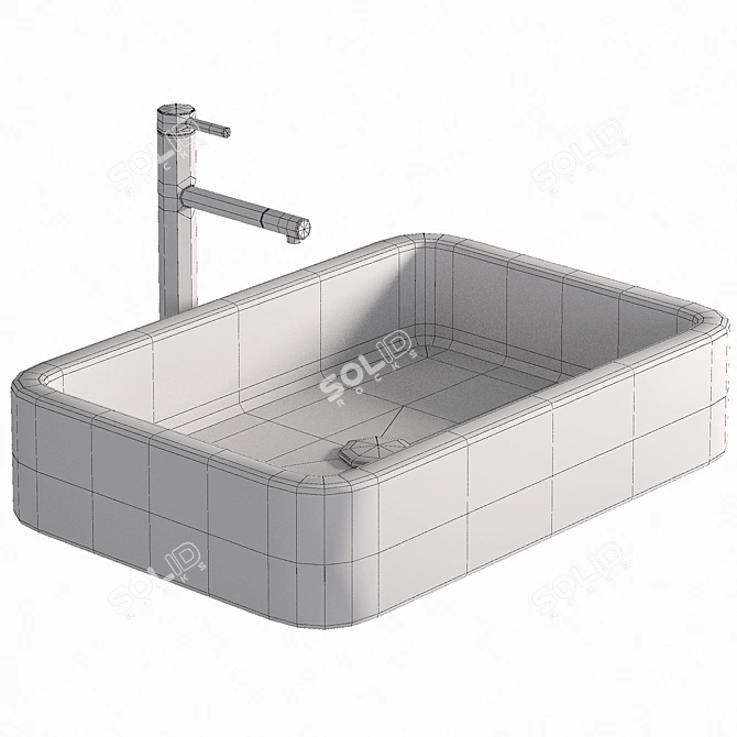 Modern White Vessel Sink-KB776 3D model image 2