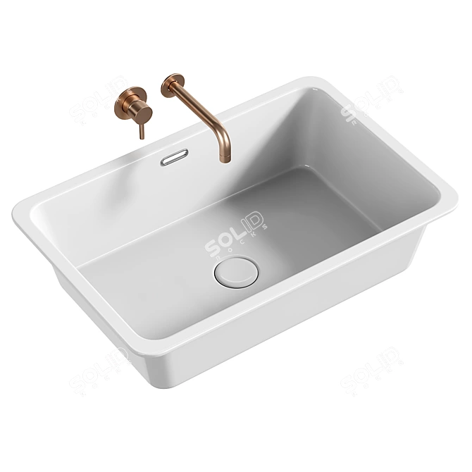 Modern Cube Sink BOND 3D model image 1