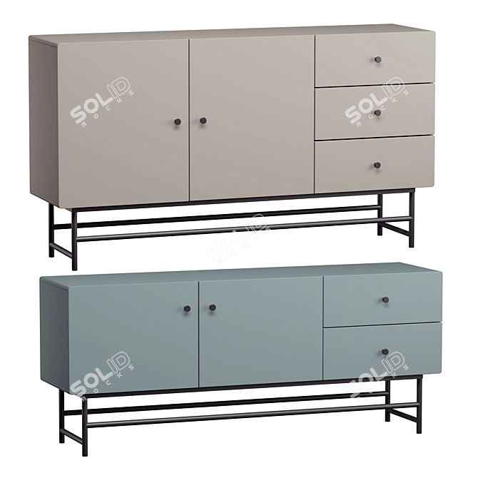 Shelbi Pedestals & TV Stand 3D model image 1