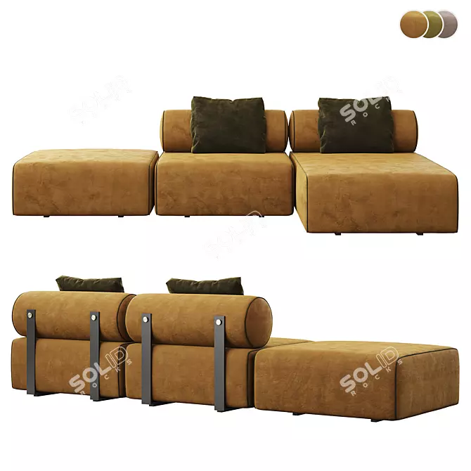 Modern Modular Domkapa Shinto Sofa 3D model image 2