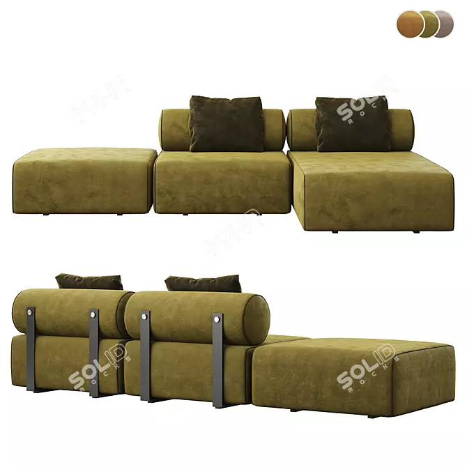 Modern Modular Domkapa Shinto Sofa 3D model image 4