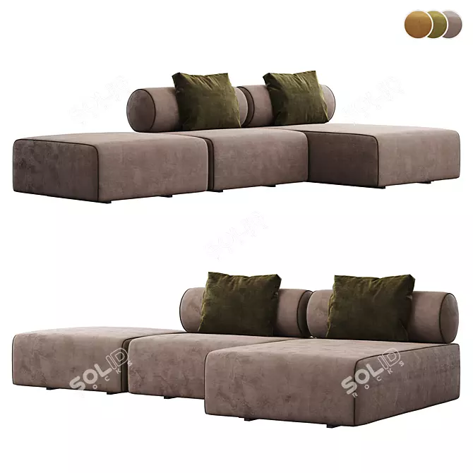 Modern Modular Domkapa Shinto Sofa 3D model image 5